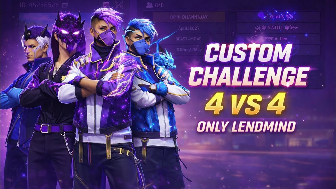 4 VS SQUAD 😱 Custom Rank Push | Intense Last Zone Fight 🔥Custom lendmine chelenge 4 vs 4 😈💀