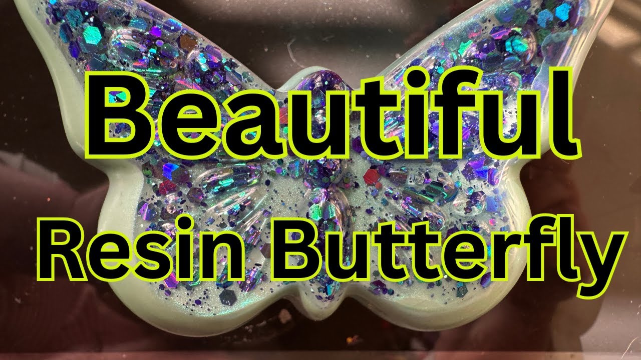 002 Beautiful Resin Butterfly Jar