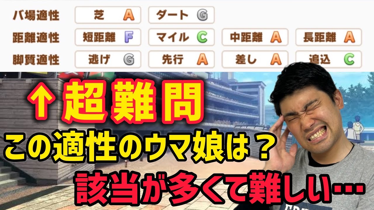 【中長距離、先行差し】競馬ファンならウマ娘の適性を見てキャラを当てられる？【ウマ娘適性クイズ】