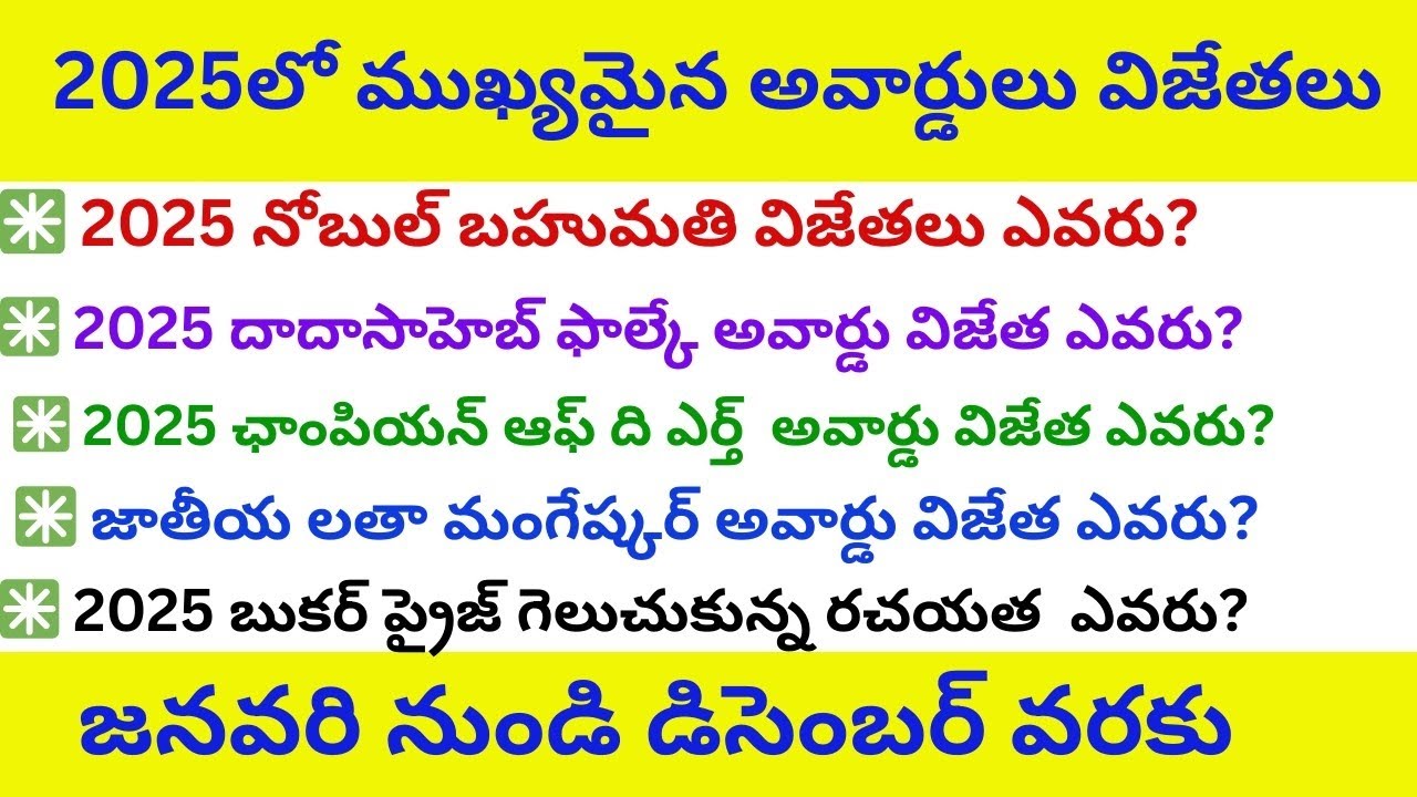 MOST IMPORTANT AWARDS AND HONOURS IN 2025 || 2025 AWARDS AND HONOURS || AWARDS AND HONOURS 2025