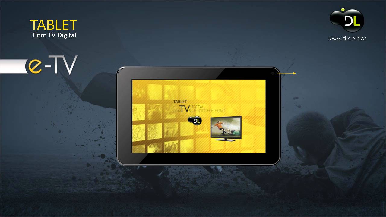Apresenta&ccedil;&atilde;o Tablet DL e-TV com TV Digital Bluetooth e HDMI