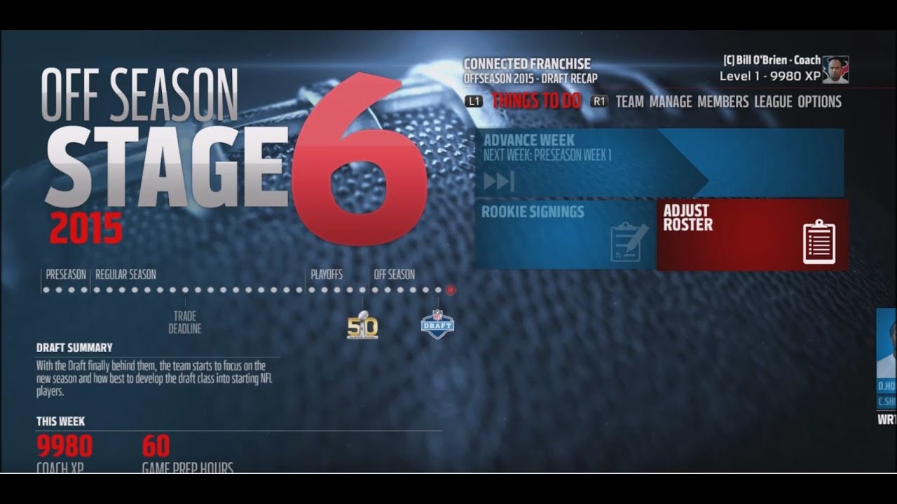 Madden NFL 16 Connected Franchise: Rookies, Draft and Draft Board