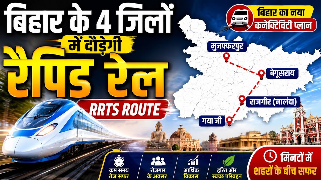 Bihar के 4 जिलों में दौड़ेगी RRTS | Bihar Rapid Rail Project 2026 | RRTS Route से बदल जाएगी तस्वीर