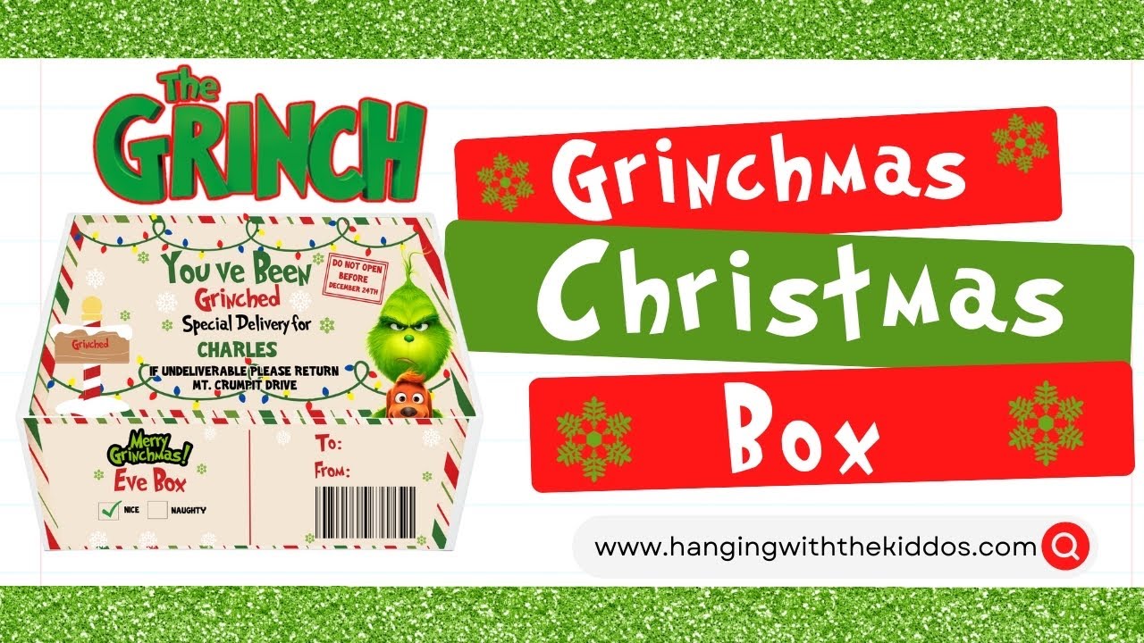 Grinchmas Christmas Box|Christmas Eve Box DIY | Canva Tutorial