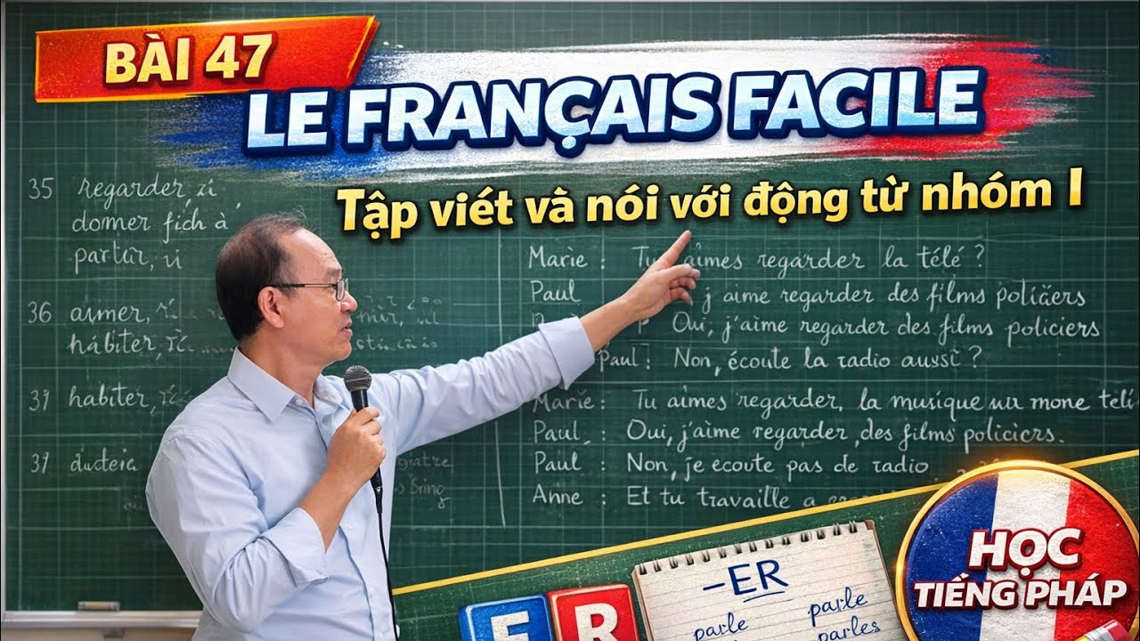Bài 47- LE FRANÇAIS FACILE : Tập viết và nói với động từ nhóm I 