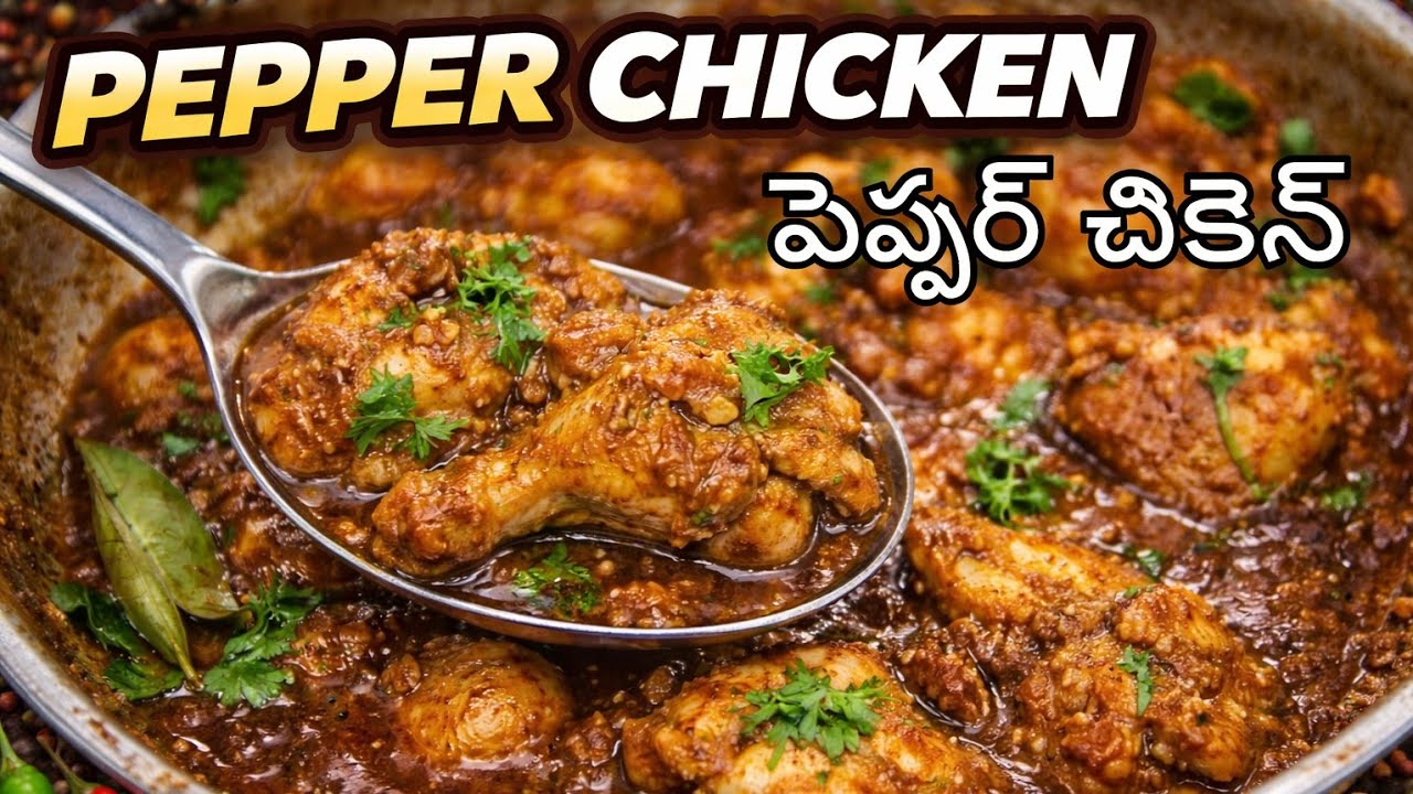  ఆరొమా తో ఫుల్ టేస్ట్! స్పైసీ పెప్పర్ చికెన్ గ్రేవీ, PEPPER CHICKEN GRAVY,Full Flavour Chicken Curry
