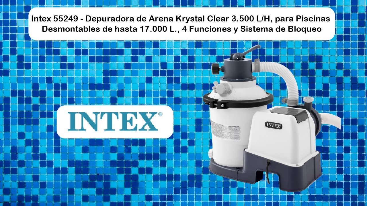 Intex 55249 - Depuradora de Arena Krystal Clear 3.500L/H para Piscinas Desmontables de hasta 17.000L
