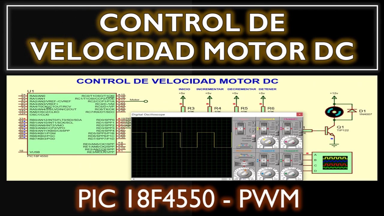 PIC18F4550 CONTROL DE VELOCIDAD  MOTOR DC - PWM CCS PIC C COMPILER