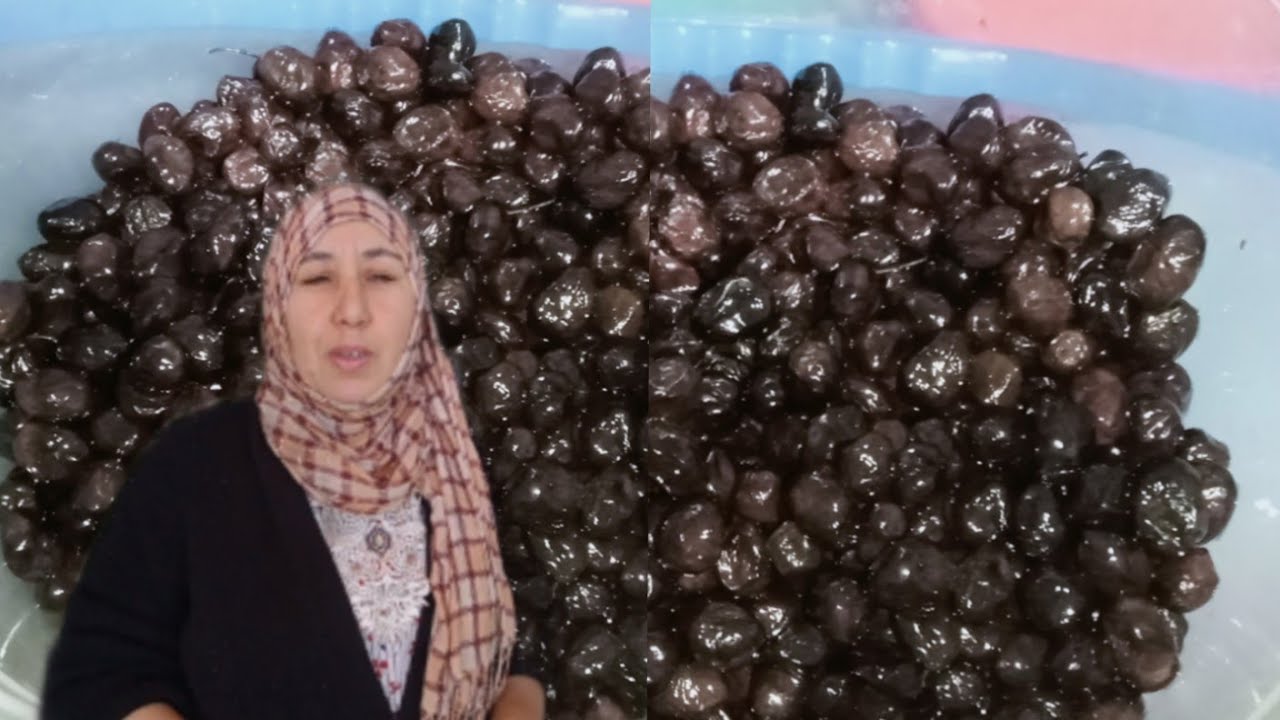 طريقة غسل الزيتون الاسود من الملح وجعله يتشمش في بعض التواني في قارورة زجاجية أو قرعة بلاستكية