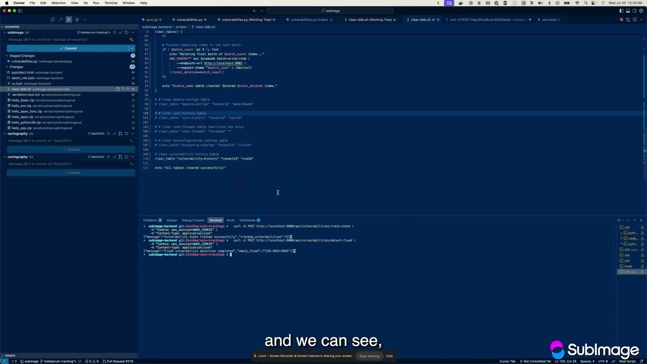 Tracking vulns in SubImage with Trivy image scan data