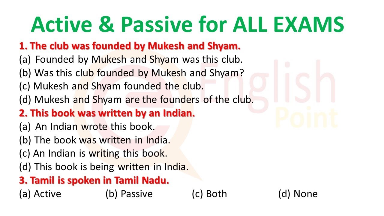 Active and Passive Voice Exercise | Active and Passive in English