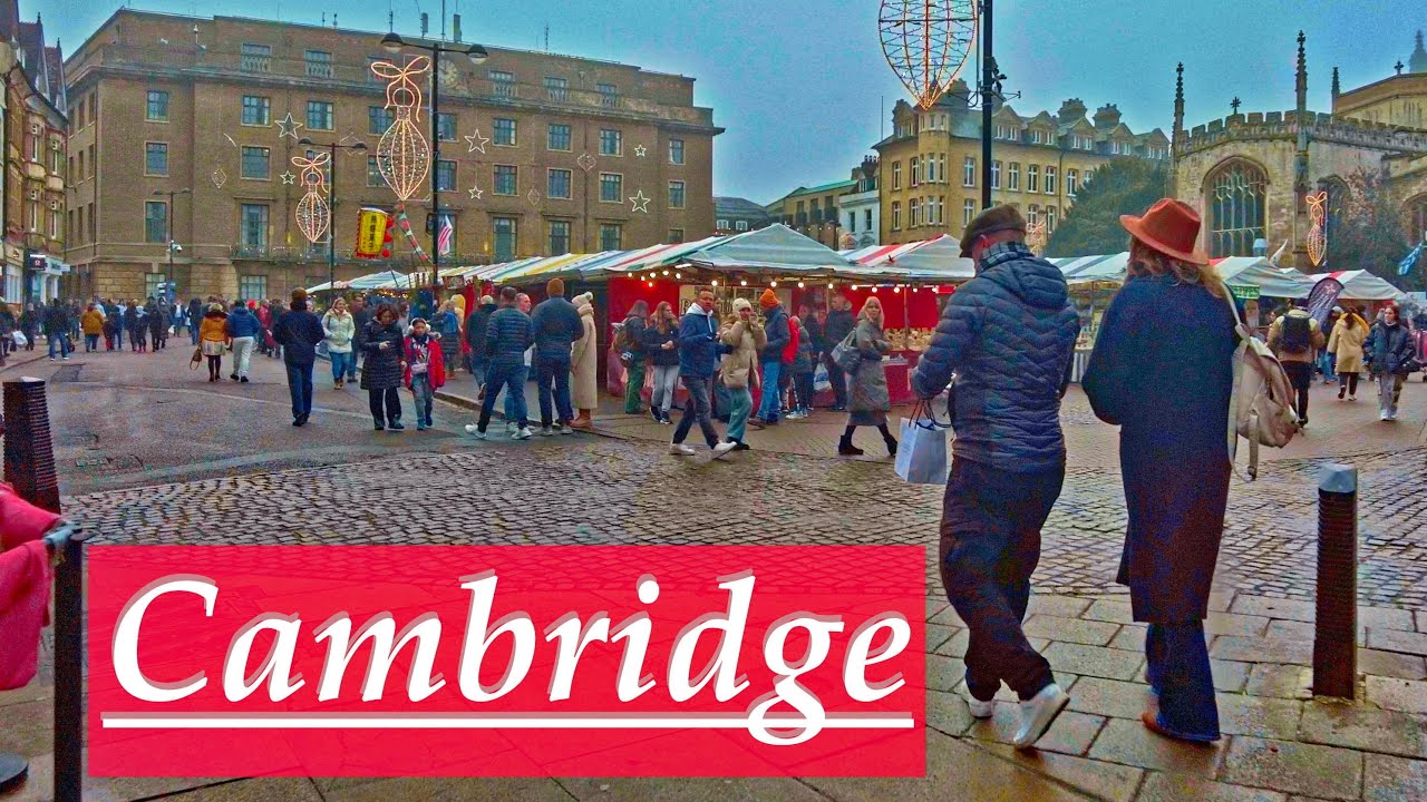 Walking to the centre of Cambridge on a winter's morning. 4K