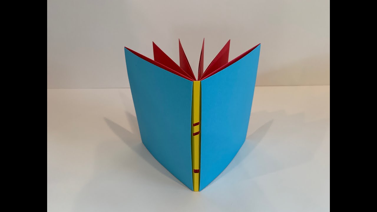 Accordion Book Glued at the Peaks + Two Piece Paper Cover - Bookbinding Tutorial