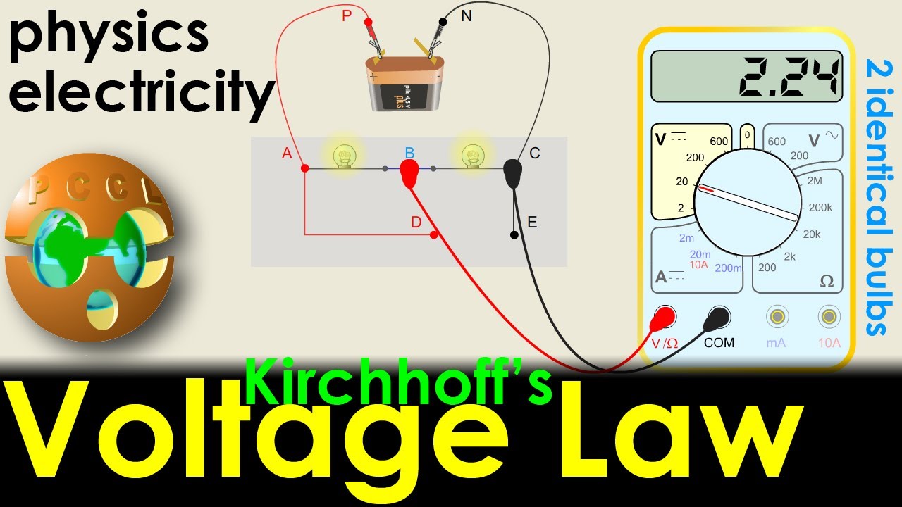 Kirchhoff's Voltage Law - KVL - 2 IDENTICAL BULBS version 1.0 - PCCL Physics - Electricity