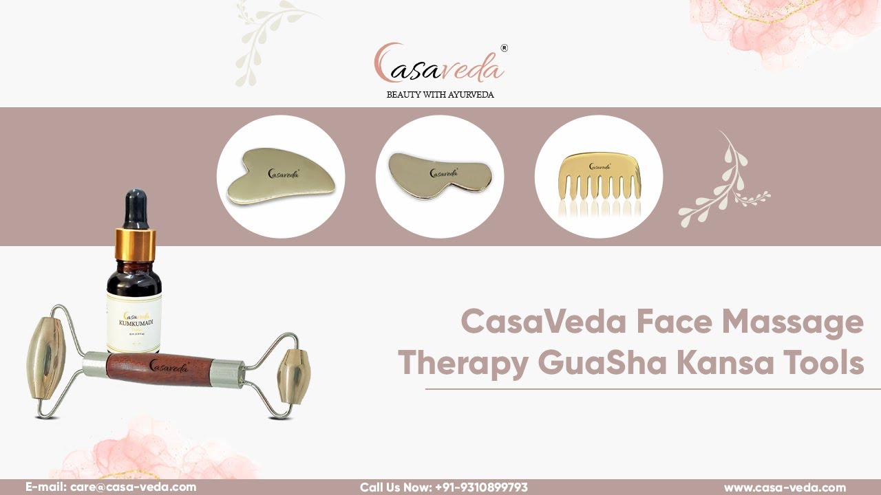 CasaVeda Kansa Bronze GuaSha Tools Face Roller Massage Therapy Treatment