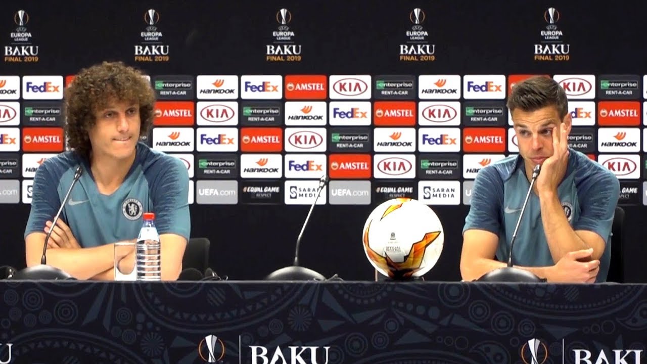 Cesar Azpilicueta & David Luiz Pre-Match Press Conference - Chelsea v Arsenal - Europa League Final