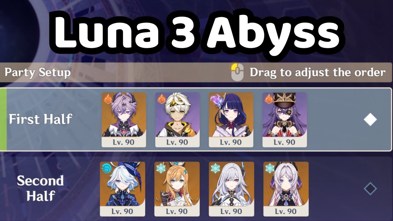 Spiral Abyss Luna 3 C3R1 Raiden C0R1 Skirk | Genshin Impact