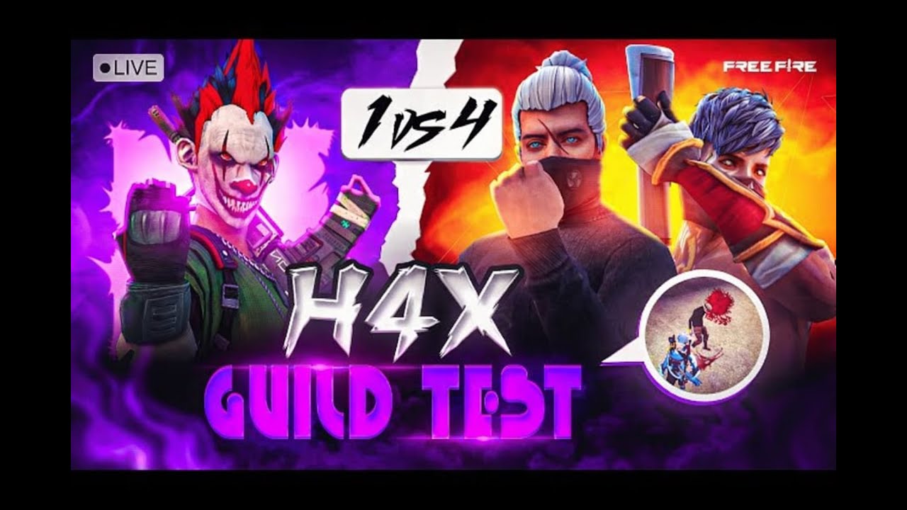 DAY 1 FREE FIRE LIVE GUILD TEST 1V4  #freefirelive #ffshortslive #ffreaction #1v4ff