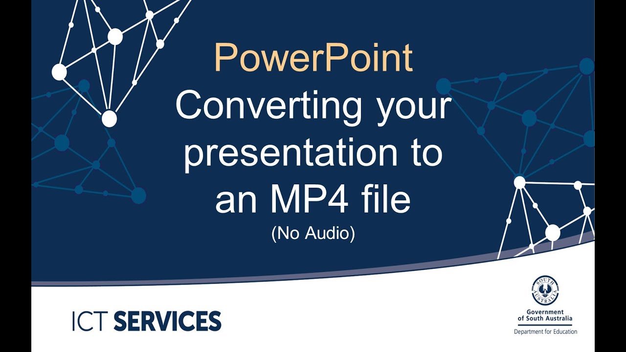 PowerPoint - Converting a presentation into a video MP4 file (no audio)