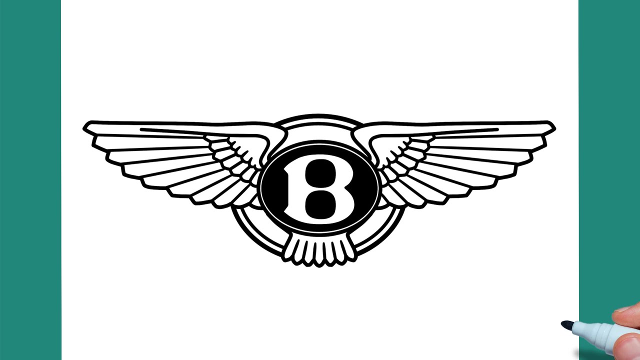 How to draw a BENTLEY logo easy | Drawing bentley motors logo step by step