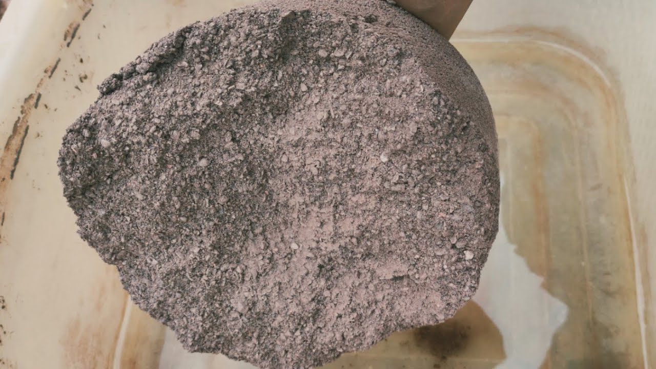 Chunks Series #16 / Pt 2/ Grainy Reddirt Crumbling and dipping in square Tub #asmr