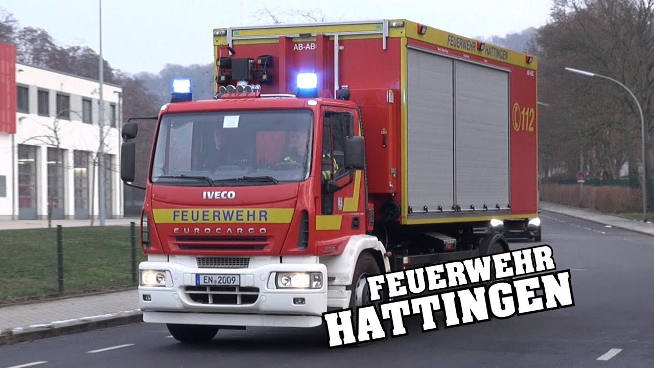 [GEFAHRGUTALARM] WLF AB-ABC | Feuerwehr HATTINGEN: ELW, HLF & WLF rücken aus