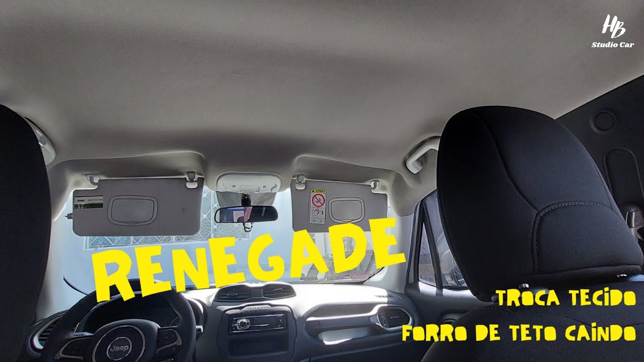 JEEP RENEGADE TECIDO FORRO TETO CAINDO SOLTANDO DEFEITO TROCA REPARO CONSERTO REPARO REFORMA