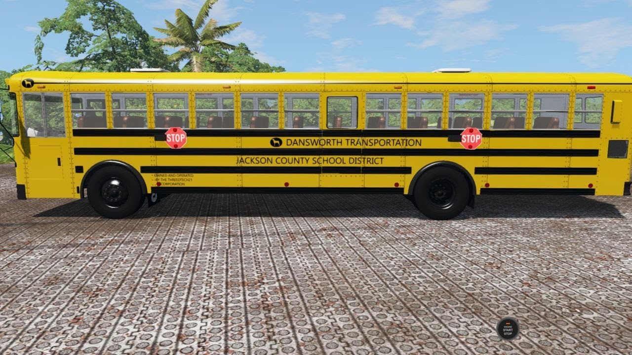 BeamNG Drive - School Bus On the Jungle Rock Island