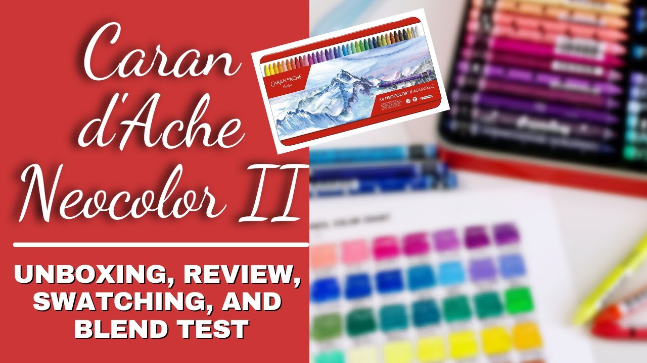 Caran d'Ache Neocolor II | Распаковка, полный обзор, образцы и тест на растушевку