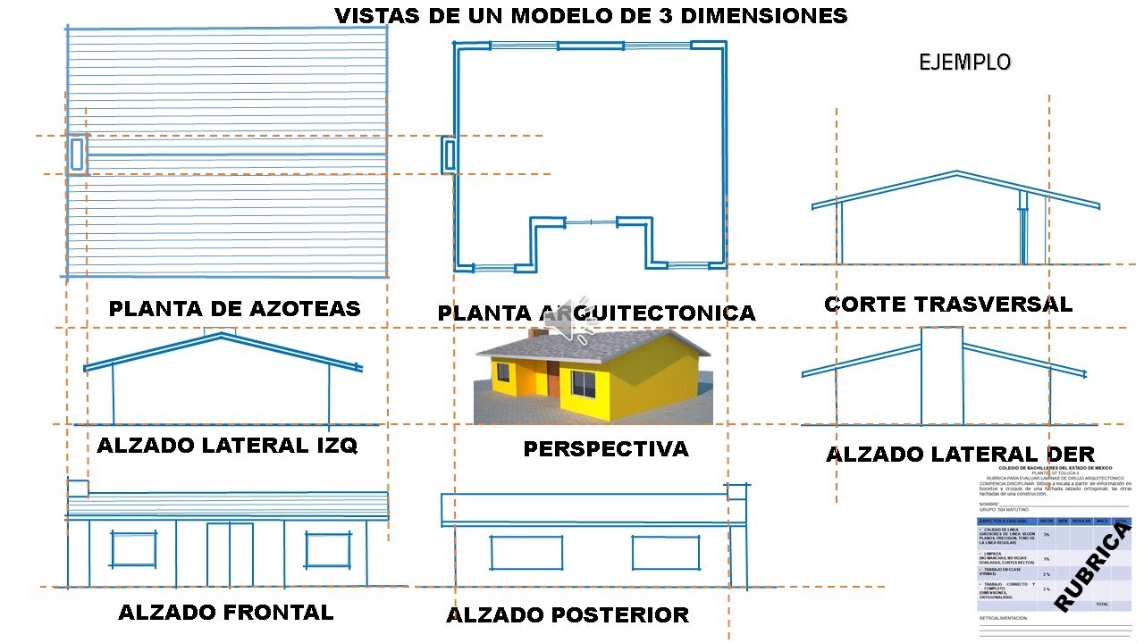 Alzado, fachada, planta arquitectónica