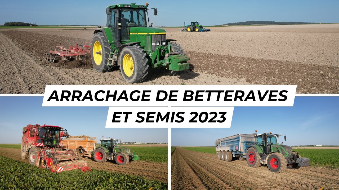 4 Tracteurs / 1 Arracheuse 🥵🚜 ▶️Arrachage de betteraves et semis 2023 ◀️ ETA Malhomme