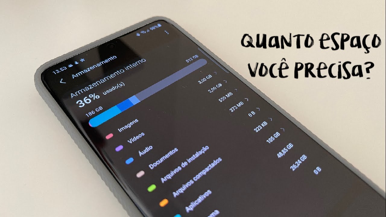 Quanto espaço de armazenamento interno você precisa no celular? (64, 128, 256, 512GB ou 1TB?)