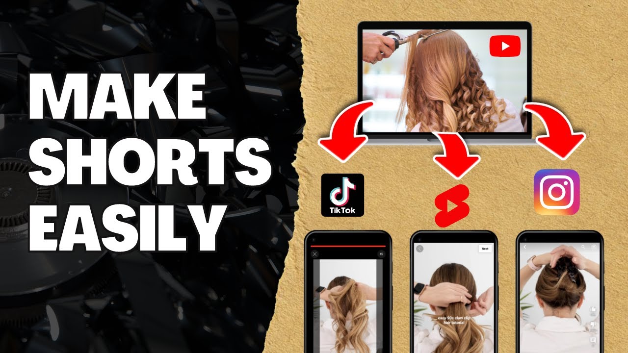 Make YOUTUBE SHORTS from EXISTING VIDEO URLs Using Kapwing (Chop Long Videos)