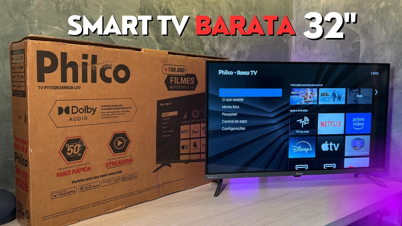 COMPREI uma SMART TV PHILCO 32 com ROKU TV | PTV32K34RKGB