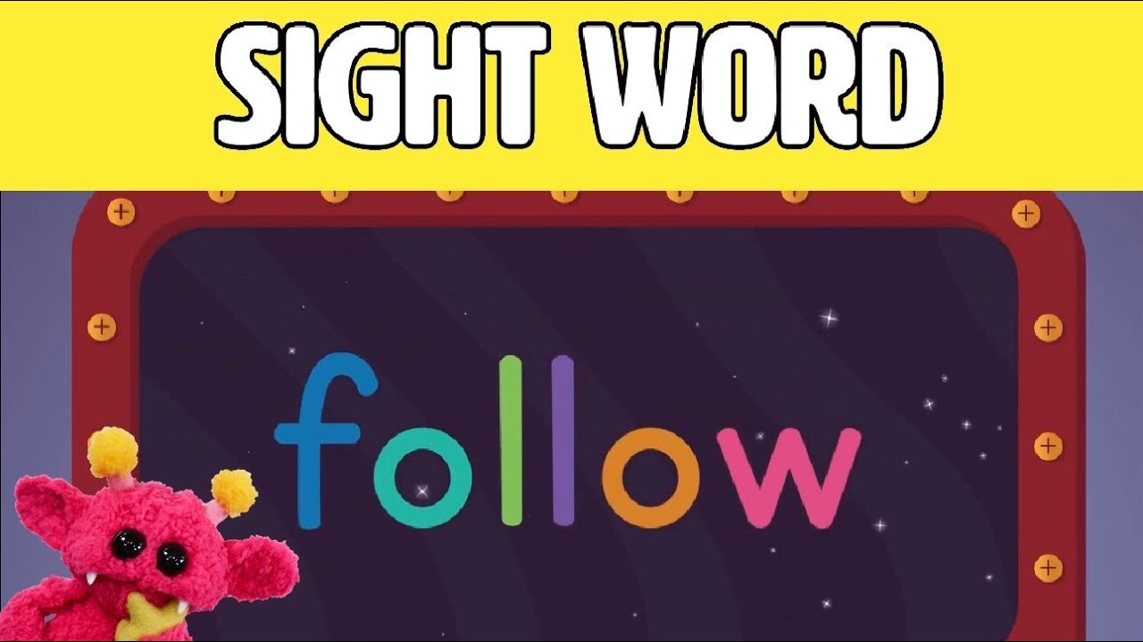 FOLLOW - Let's Learn the Sight Word FOLLOW with Hubble the Alien! | Nimalz Kidz! Songs and Fun!