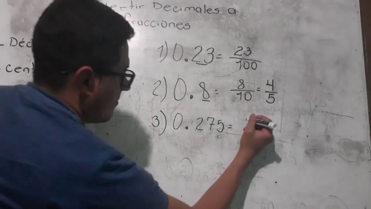 Convertir decimales a fracciones -Sexto Grado-