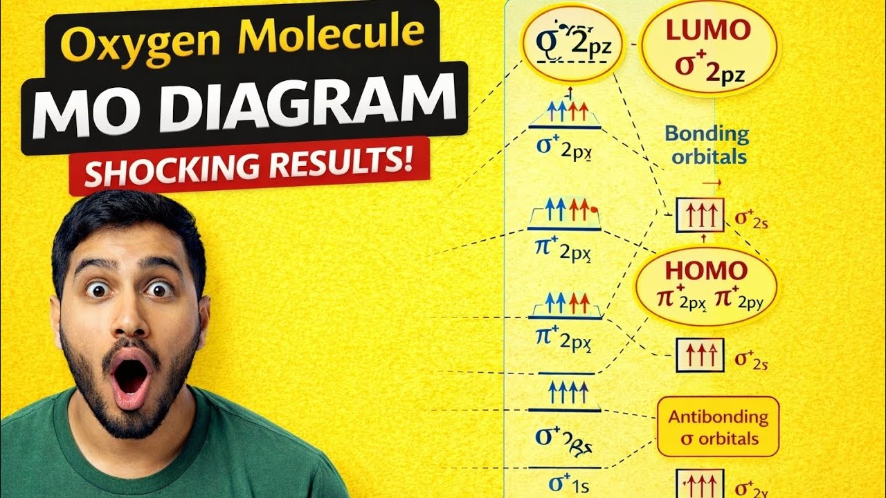 O₂ MO Diagram Explained | Why Oxygen is Paramagnetic? 😲