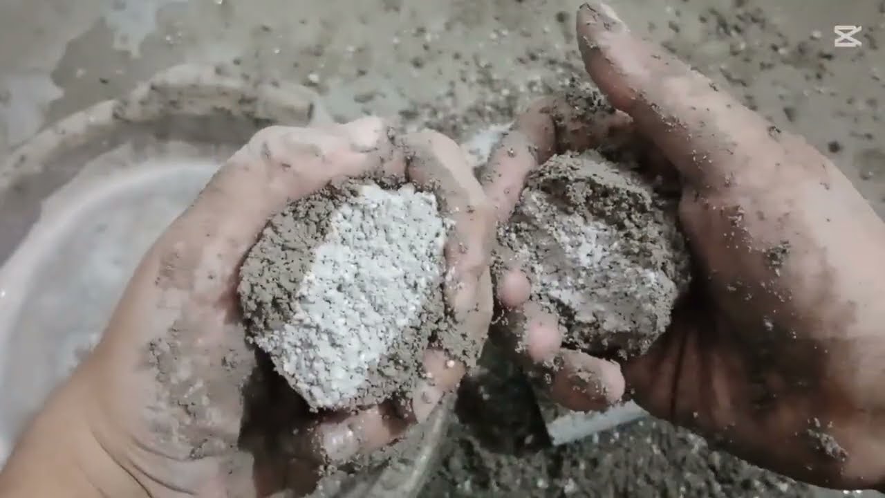 New/pure cement'red♥️grainy🌊 crumbling/dipping/little bit hard like/subscribe #crunchy#asmr#dipping
