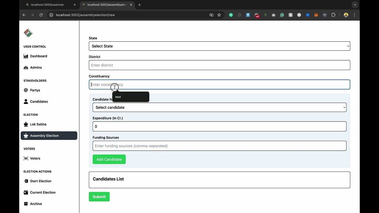 Decentralized Voting System on Blockchain