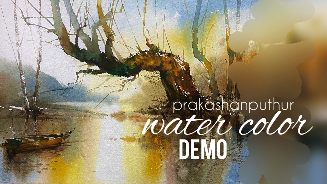 Water color demonstration by prakashan puthur |  Easy water color technique