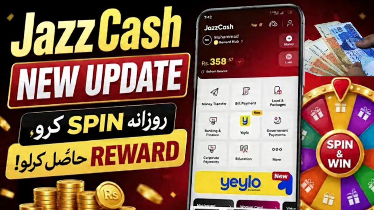 Jazzcash new offer new update spin and win | jazzcash daily reward offer spin and win 2026