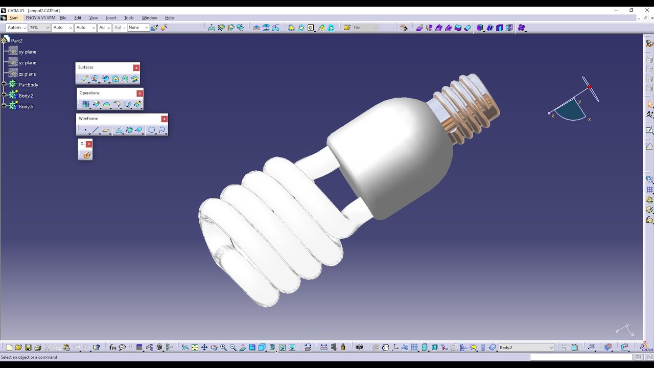 Catia V5 | Yeni Başlayanlar İçin Video Eğitimi | CFL Ampul Tasarımı