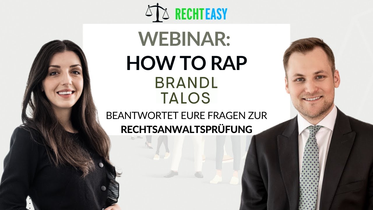 WEBINAR: How To RAP - BRANDL TALOS beantwortet eure Fragen zur Rechtsanwaltsprüfung