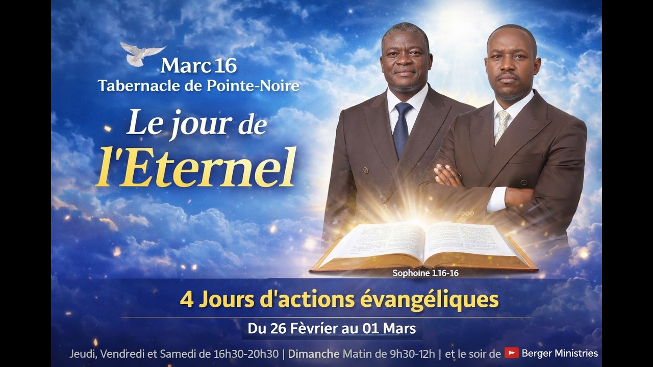 Jour 1 | Le Jour de l'Eternel | Rev YHOMBI | Marc 16 Tabernacle de Pointe-Noire | 26.25.26