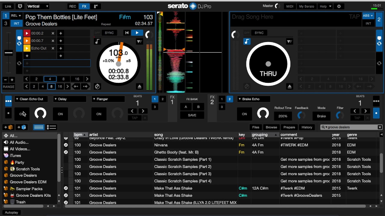 Serato DJ Pro 2.1 vs Scratch Live 2.5.0: 'Echo out' problem