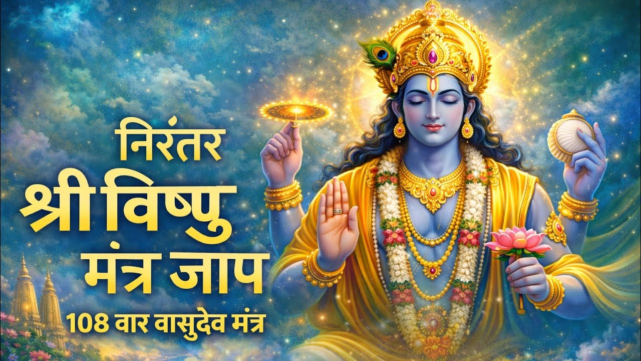 निरंतर श्री कृष्ण मंत्र जाप | 108 बार वासुदेव मंत्र | Krishna Mantra | 108 Vasudev Mantra