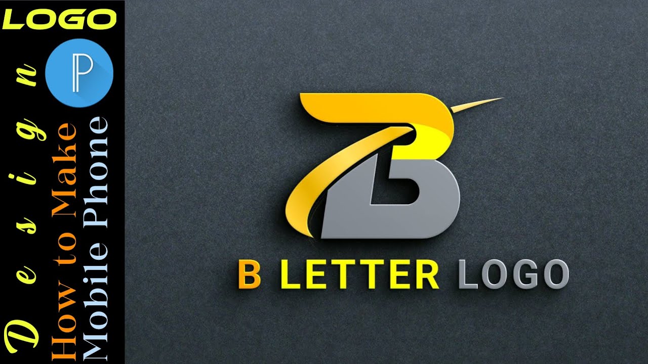 B Letter logo design How to make logo design on your mobile phone pixellab Editing tutorials