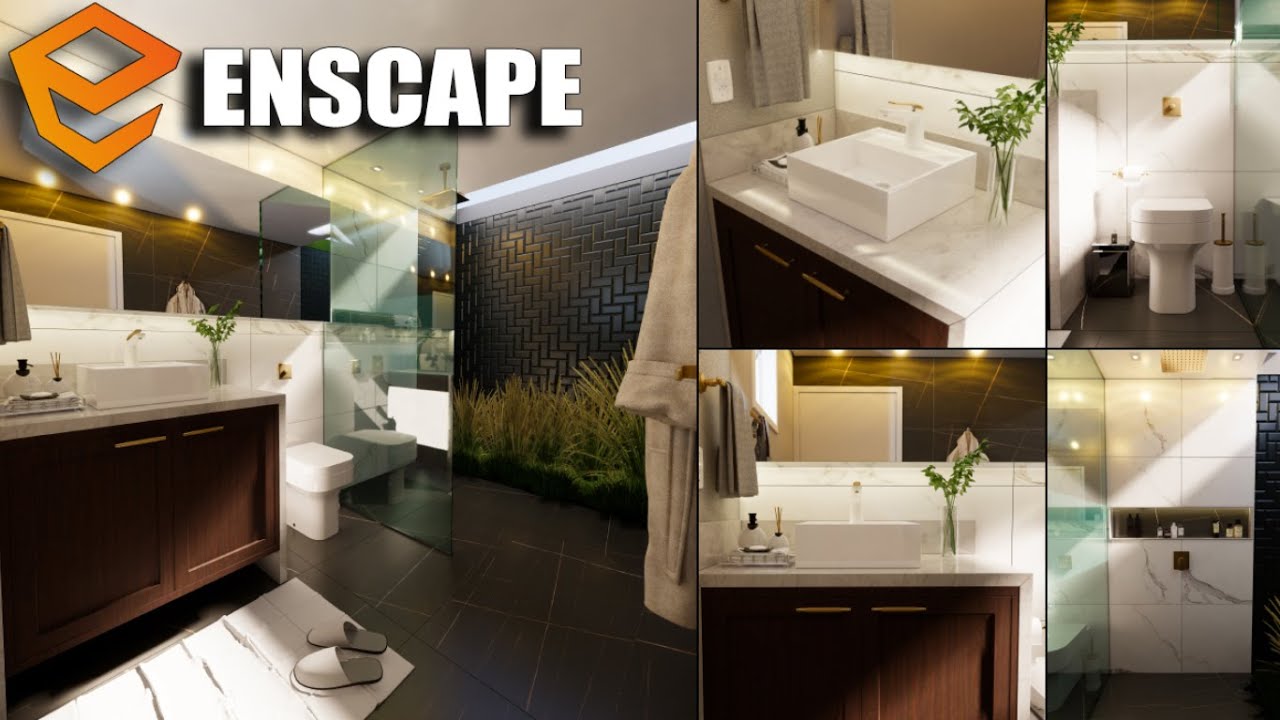 Como Fazer um Render Interno no Enscape - Tutorial, Passo a passo de um Banheiro