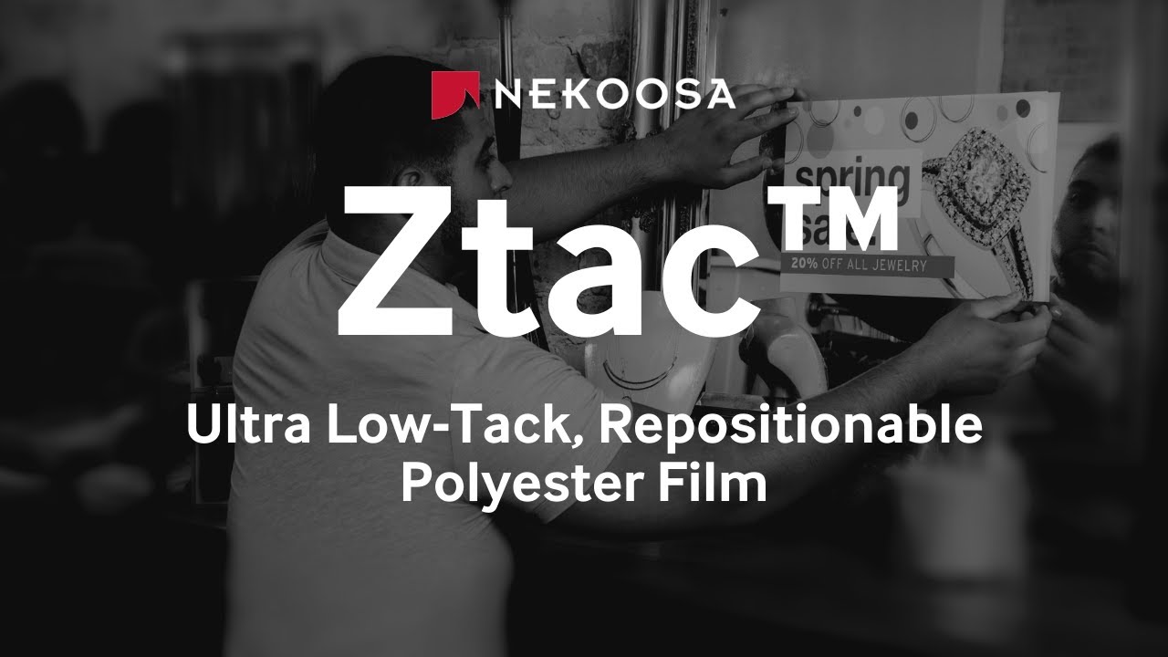 Ztac&trade; Ultra Low-Tack, Repositionable Polyester Film