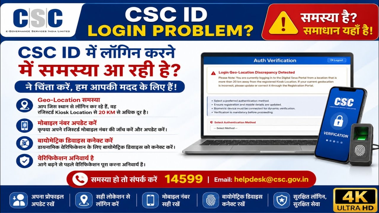 CSC ID Login Problem Solution 2026 | Geo Location Discrepancy Detected Fix | CSC Auth Verification 